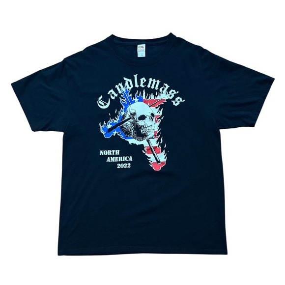 Fruit of the Loom Other - Candlemass North America 2022 Tour Black Metal Hardcore Skull Graphic T-shirt